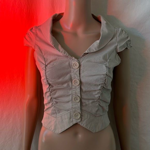 WET SEAL Y2K Tan Corset - Picture 2 of 4